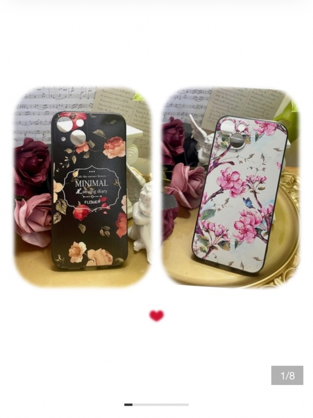 2 items.iPhone 12/12pro/12promax/13/13PRO flower case